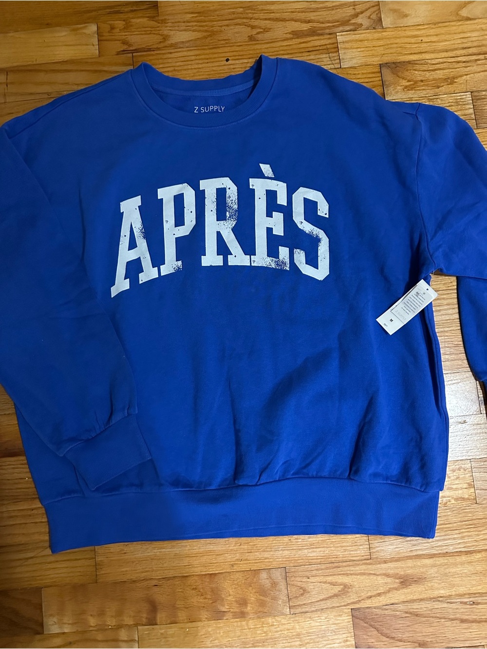 Z Supply Women’s Royal Blue APRÈS Graphic Crewneck Sweatshirt